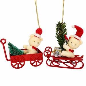 Vintage Christmas Around the World Snow Bear Ornaments Pair New In Package